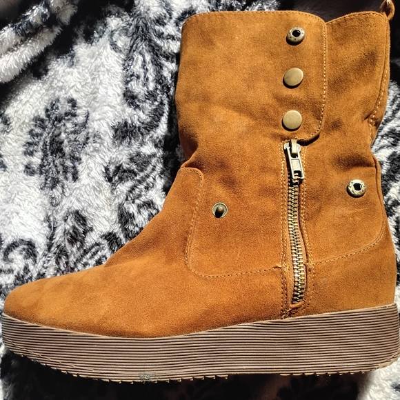Joe boxer Women's Vintage Tan Suede Ankle Boots, Excellent Condition Sz 7 - Picture 13 of 16